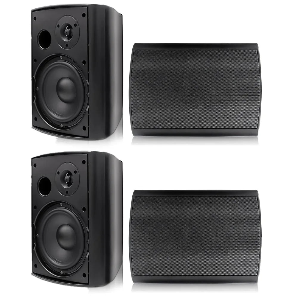 Herdio 800W 6.5 Inch Outdoor Speakers Bluetooth Waterproof Wired Tweeter Wall Mounted Subwoofer for Patio Home Theater,2 Pairs