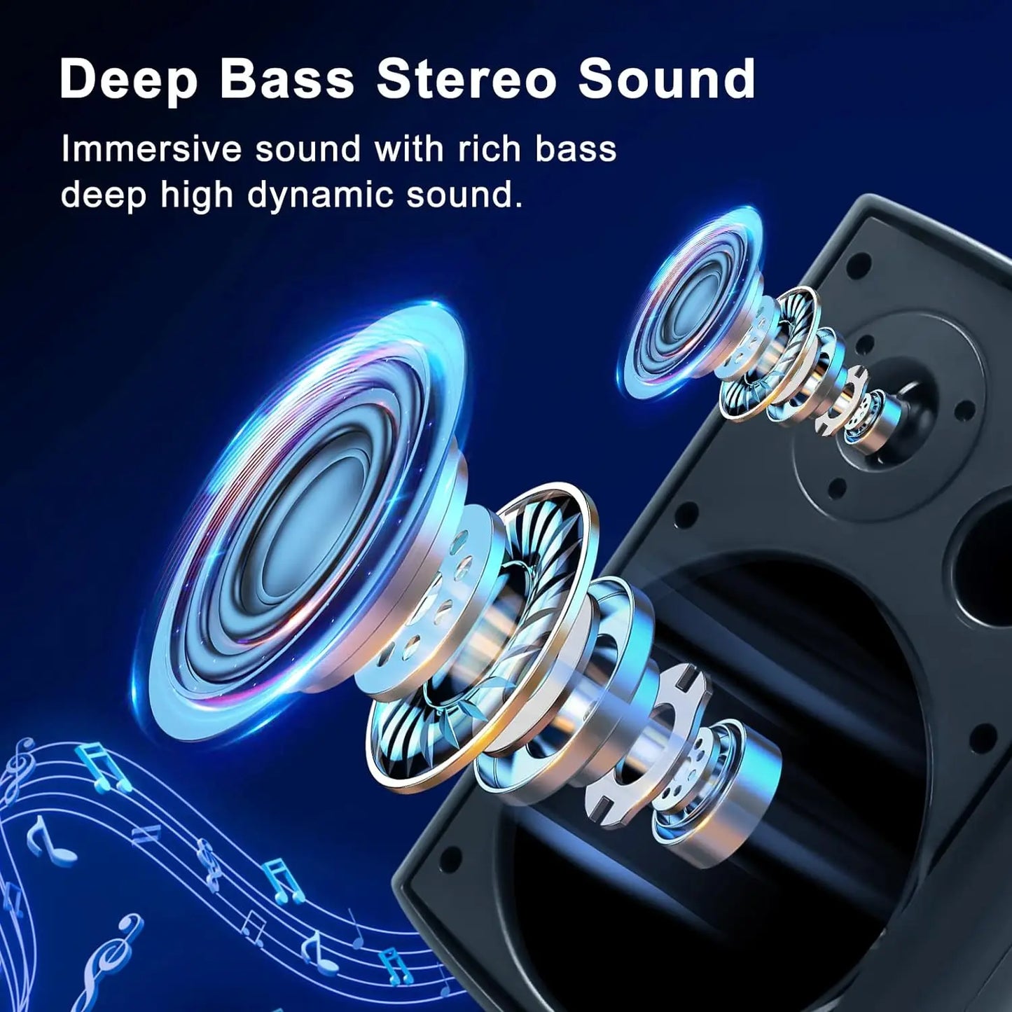 Herdio 800W 6.5 Inch Outdoor Speakers Bluetooth Waterproof Wired Tweeter Wall Mounted Subwoofer for Patio Home Theater,2 Pairs